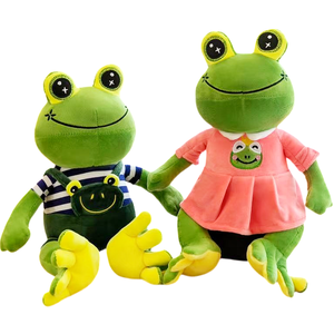 Peluche Rana <span class=keywords><strong>Rosa</strong></span> per Bambina in Tre Misure, con Ricamo Corona sul Petto, Dolce Bambola Animale per Confezione Regalo Festiva - Product Image 6