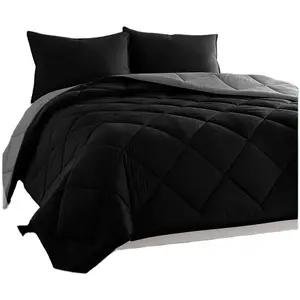 Hot Sale Custom Volwassen Effen Kleur 100% Polyester Bed Set 3 Stuks Queen Quilt Sets Met Gewatteerd Beddengoed