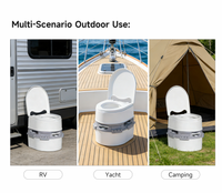 Toilettes portables E001 14L/25L avec réservoirs amovibles, anti-odeurs, pour camping, camping-car, personnes âgées