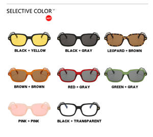 نظارات شمسية مربعة عصرية جديدة لعام <span class=keywords><strong>2026</strong></span> من UNOC، شعار مخصص، طلبات صغيرة، نظارات شخصية بإطارات بيضاء وحمراء بأسلوب عتيق - Product Image 6