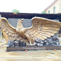 Bronze grandeur nature conçu sur mesure pour les statues volantes des aigles Sculptures en bronze coulé et en laiton Artisanat en métal