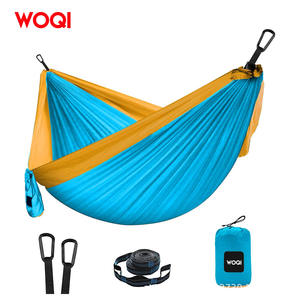 Hamac de camping extérieur Woqi en nylon léger et compact bleu jaune, capacité 226 kg, portable, usage simple ou double - Product Image 2