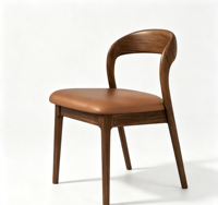 Fauteuil rembourré moderne avec structure en bois massif, assise et dossier rembourrés, chaise d'appoint ergonomique pour salle à manger, salon, bureau, café