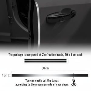 Adesivo per auto in fibra di carbonio riflettente 3D strisce di lusso 1X30 cm Logo con rotolo di lettere personalizzabile formato funzione di avvertenza 2 pezzi - Product Image 1