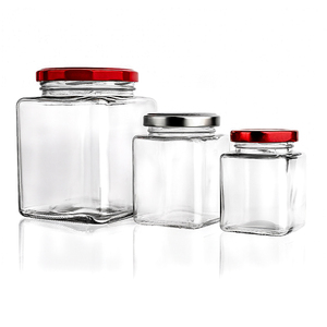 Bocaux en verre carrés <span class=keywords><strong>vides</strong></span> en gros <span class=keywords><strong>de</strong></span> 280 ml, 380 ml, 500 ml – <span class=keywords><strong>Pots</strong></span> en verre scellés polyvalents pour l'emballage <span class=keywords><strong>de</strong></span> miel, confiture et épices - Product Image 4