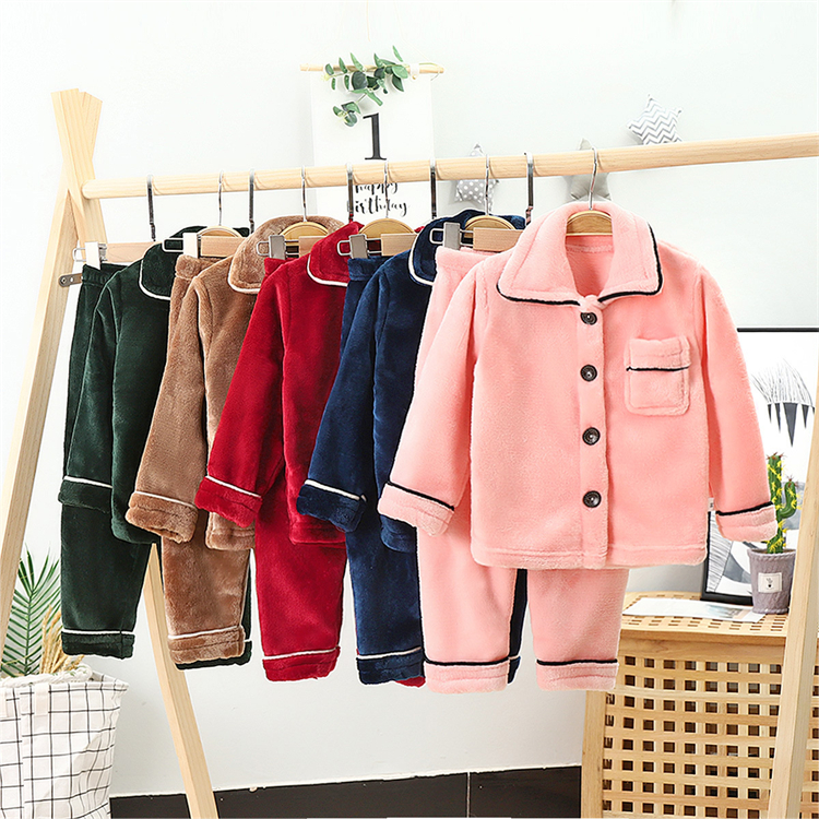 Фланелевые теплые мягкие топы и штаны, осенняя одежда для сна, Пижама для детей, комплект для девочек на зиму