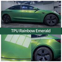 Film de protection de voiture en TPU PPF auto-réparant, finition brillante premium, couleur arc-en-ciel émeraude changeante, protection UV, effet caméléon