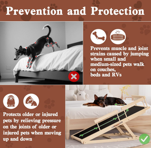 Rampa Regolabile per Cani per Letti Alti, Scala in Legno per Cani Piccoli, Medi e Grandi fino a 113 kg - Product Image 5