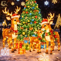 SGCL05 Globales Dekoratives Weihnachtsbeleuchtungsprojekt 3D-Motiv Hirschfamilie Themen-Festlaterne für Stadtfeste