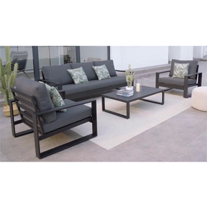 Set da Conversazione per Esterni a 5 Posti, Divano Moderno in Alluminio per Balcone, <span class=keywords><strong>Patio</strong></span> e Giardino - Product Image 1