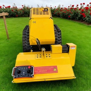 Tondeuse à gazon industrielle télécommandée à essence haute puissance 190cc, coupe-herbe à fléaux sur chenilles, largeur de coupe 1000 mm, pour ferme et jardin - Product Image 2