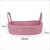 Panier de rangement tressé en corde de coton coloré personnalisé avec poignée pour les fêtes d'enfants et l'emballage de cadeaux pour femmes, articles divers