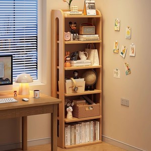 Solid wood bookshelf, home bookcase, storage <b>shelf</b>, floor-standing, wall-mounted, living room storage, simple bookcase - Product Image 1