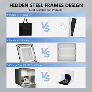 Photobox <span class=keywords><strong>Studio</strong></span> 40 <span class=keywords><strong>50</strong></span> 60 cm 3200-5600K có thể điều chỉnh 6 màu phông nền Foto <span class=keywords><strong>Studio</strong></span> ánh sáng Hộp - Product Image 4