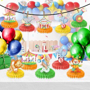 HAWIN 9 pièces Décorations <span class=keywords><strong>de</strong></span> fête d'anniversaire sur le thème du <span class=keywords><strong>carnaval</strong></span> pour enfants, centres <span class=keywords><strong>de</strong></span> <span class=keywords><strong>table</strong></span> en papier nid d'abeille, décorations <span class=keywords><strong>de</strong></span> <span class=keywords><strong>table</strong></span> <span class=keywords><strong>de</strong></span> clown <span class=keywords><strong>de</strong></span> cirque, d'animaux et <span class=keywords><strong>de</strong></span> magie - Product Image 2