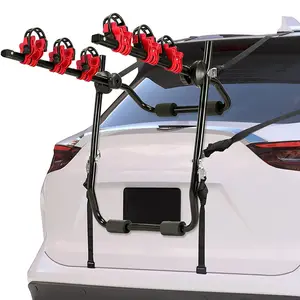 JH-Mech Deluxe Trunk Mounted Rack for SUV 3 Bikes Towbar Hook Truck Bed Bicycle Mountain Bike Rack