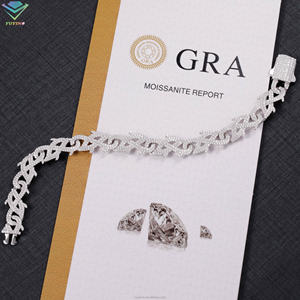 กำไลข้อมือทรงแหลมชุบทองคำขาว 925 ประดับเพชรโมอิสซาไนต์ VVS คุณภาพสูง ผ่านการทดสอบเพชร ของขวัญสุดหรูสำหรับทุกเพศ - Product Image 4