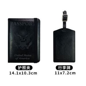 Juego de Funda para Pasaporte y Etiqueta de Equipaje de Cuero PU con Diseño de Logotipo Personalizado al por Mayor para Parejas, Regalo de Viaje - Product Image 3