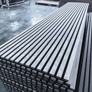 Panneaux acoustiques en bois MDF avec lattes en chêne noir ignifugées en feutre PET, tendance actuelle sur les marchés américains - Product Image 1