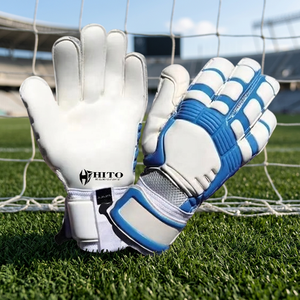Nouveaux gants de gardien de but respirants en latex, à doigts entiers, avec paume injectée, coupe négative, design et logo personnalisés, sangle élastique - Product Image 3
