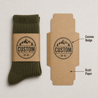 Manchon en papier kraft de bonne qualité pour chaussettes, bande de carton personnalisée avec logo imprimé pour l'emballage de chaussettes en détail, vente en gros