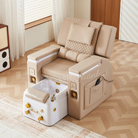 Fauteuil de pédicure spa électrique de luxe moderne pour salon de manucure, sans plomberie, inclinable et réglable, avec massage intégré