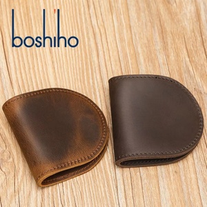 Boshiho Genuine Leather <b>Small</b> Handmade Vintage Genuine Leather Slim Mini Coin <b>Purse</b> Key Holder Wallet Bag - Product Image 1