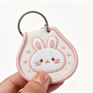 Porte-clés brodé personnalisé, broderie double face, porte-clés en tissu pour cadeau promotionnel d'entreprise, fabricant - Product Image 3