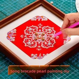 Kit de Matériaux DIY pour Peinture Florale Carrée en Brocart de Perles Fangsong Song - Patrimoine Culturel Immatériel Fait Main Double Neuvembre - Product Image 2