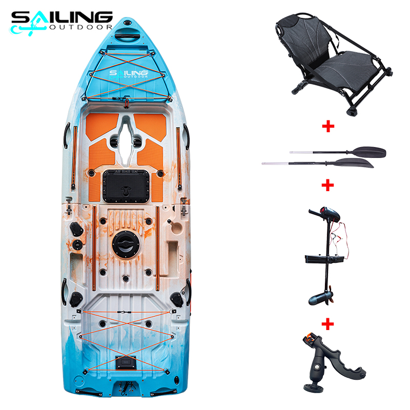 Kayak+silla+motor de 18 lb+soporte para caña+remo - Colores mixtos