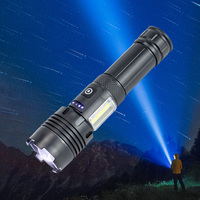 Linterna LED de Alta Potencia con Zoom Telescópico de Plástico ABS Personalizable, Recargable, con Luz Lateral COB para Venta al por Mayor