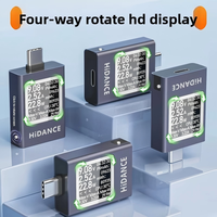 Voltímetro/Amperímetro Digital con Pantalla a Color, USB Tipo-C, Monofásico, CC 4.5-50V, 0-12A, Medidor de Potencia, Cargador Portátil, para Pruebas
