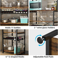 Honghe Nordisches Küchenregal für Geschirr, Gewürze und Wein, Multifunktionales Metallregal, Umweltfreundlich, 5-stöckig, Freistehend, Einfache Installation