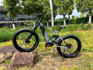 Vélo de montagne électrique à pneus larges personnalisable 1000W Bafang Mid Drive 48V 17.4Ah, suspension intégrale, tout-terrain, 26 pouces - Product Image 4