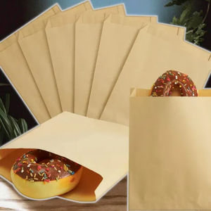 Vente en gros sacs en papier recyclables résistants à l'huile logos personnalisés enveloppes pain hamburgers corne de vache sacs en papier à emporter - Product Image 5