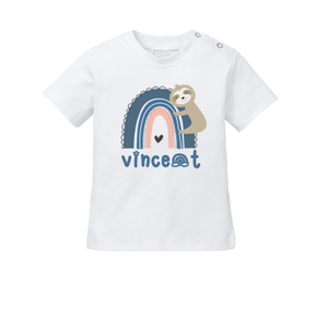 Baby T-Shirt Printed With Name <b>Rainbow</b> Design Long Sleeve Cotton Regular Fit Children's <b>Top</b> - Product Image 2