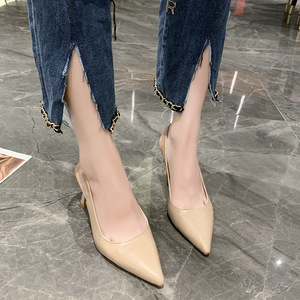 S3932R Zapatos de Oficina de Tacón Fino y Punta Cerrada para Mujer, con Cierre de Botón y Doble Correa, Nuevo Estilo - Product Image 4