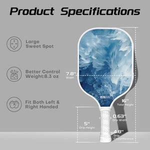 Paleta de Pickleball Profesional y Duradera de Fibra de Carbono Cruda con Núcleo de Panal de Abeja de 18k, para Entrenamiento y Entretenimiento, GEN3, Certificada por la USAPA - Product Image 6