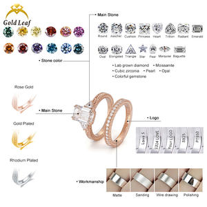 Anillo Personalizado Goldleaf de Oro Rosa de 14k y 18k con Diamante Cultivado en Laboratorio OCT 1CT 2CT 3CT DEF VVS VS - Product Image 5