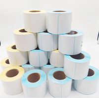 Etiquetas Autoadhesivas de Papel Termosensible, Promocionales, 100x150MM, Parte Superior Roja, Parte Inferior Blanca, para Envíos Transfronterizos, Código de Barras de Precio