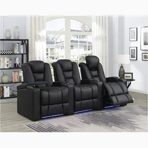 BOLALA Furniture Power Home Theater Recliner Sofa For Commercial Furniture With Cupholders And Storage Boxes