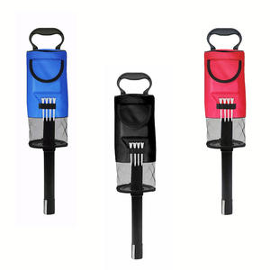 Sac/Outil de récupération de balles de golf portable avec dessus et dessous détachables, récupérateur de balles en plastique et nylon, noir/bleu/rouge - Product Image 1