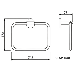 HONGDEC Anneau porte-serviettes carré en acier inoxydable doré brossé à fixer au mur - Product Image 5