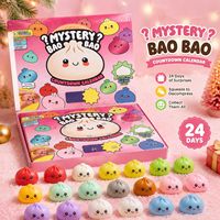 Boîte mystère de compte à rebours de Noël : Mini jouets anti-stress mignons et doux au toucher pour adultes, promotionnels, en gros