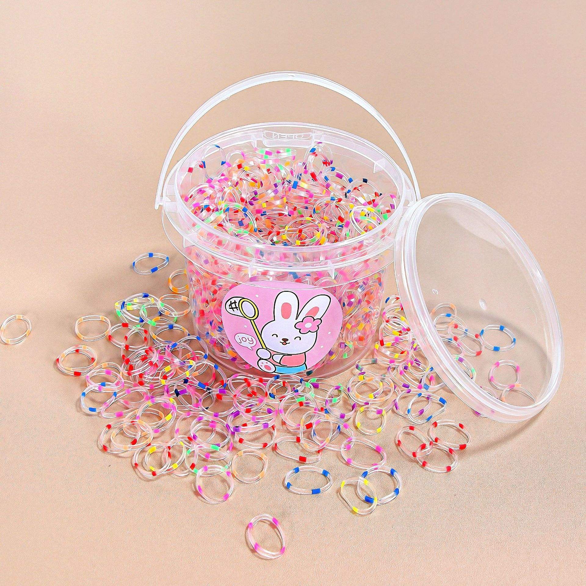 แถบยางหนาลายจุดสีสันสดใส4เส้น1อ่าง (1000 + ชิ้น)