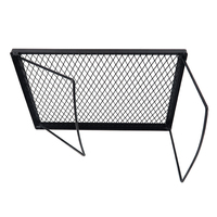 Table de camping pliante carrée noire pas chère pour patio extérieur, jardin, barbecue, avec grille de cuisson intégrée