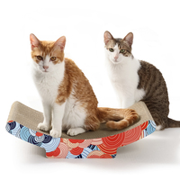 Lit grattoir incurvé de luxe pour chat en carton ondulé, coussin de grattage pour chat