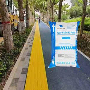 Màu vàng nhựa nhiệt dẻo đường đánh dấu nhanh khô sơn 3-5 phút bám dính mạnh mẽ Hỗn hợp hạt thủy tinh phun ứng dụng bột - Product Image 1