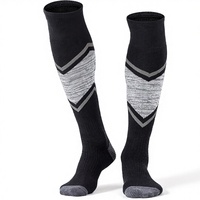 Chaussettes de ski entièrement personnalisées pour hommes et femmes, entièrement rembourrées, en laine mérinos, chaudes, épaisses, tricotées, hauteur genou, pour le ski