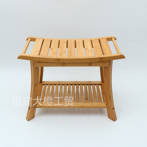 Bamboo Shoe Changing <b>Stool</b> Multi-Function Home Entryway Furniture Living Room <b>Storage</b> Seat - Product Image 2